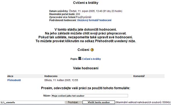 Studenti mohou odevzdat svou prci