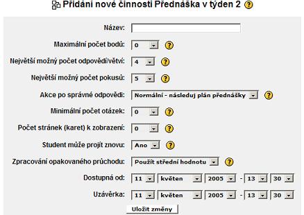 Nastaven Pednky