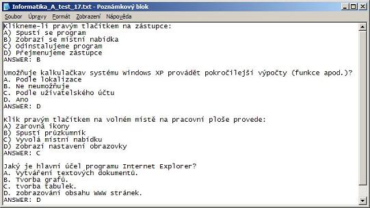 Testov otzky ve formtu Aiken