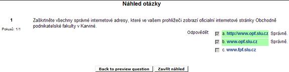 Kontrola otzky typu loha s vbrem odpovd - vce odpovd