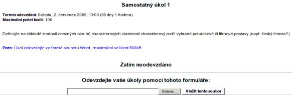 Odevzdn kolu studentem