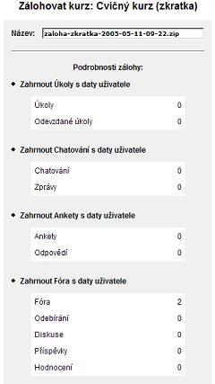Nzev a obsah vstupnho souboru se zlohou